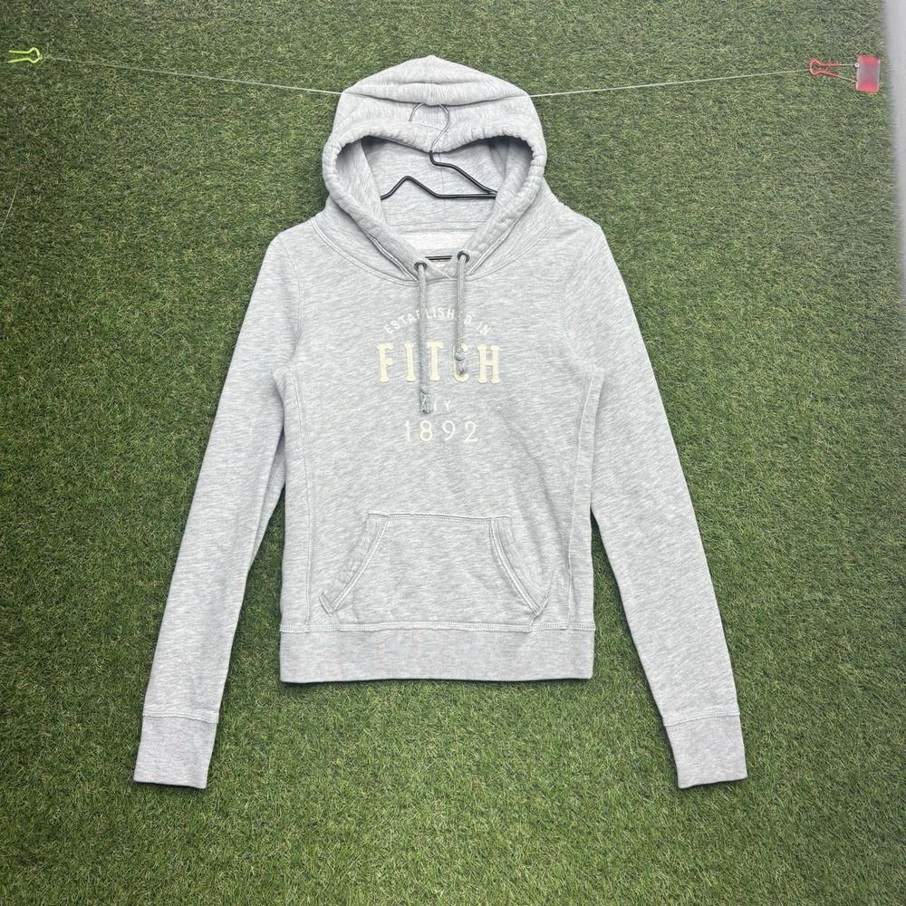 Vintage Y2K Abercrombie & Fitch Hoodie Womens Small Gray Pullover New York